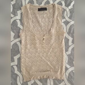 Zara Cream Sleeveless Knit Top